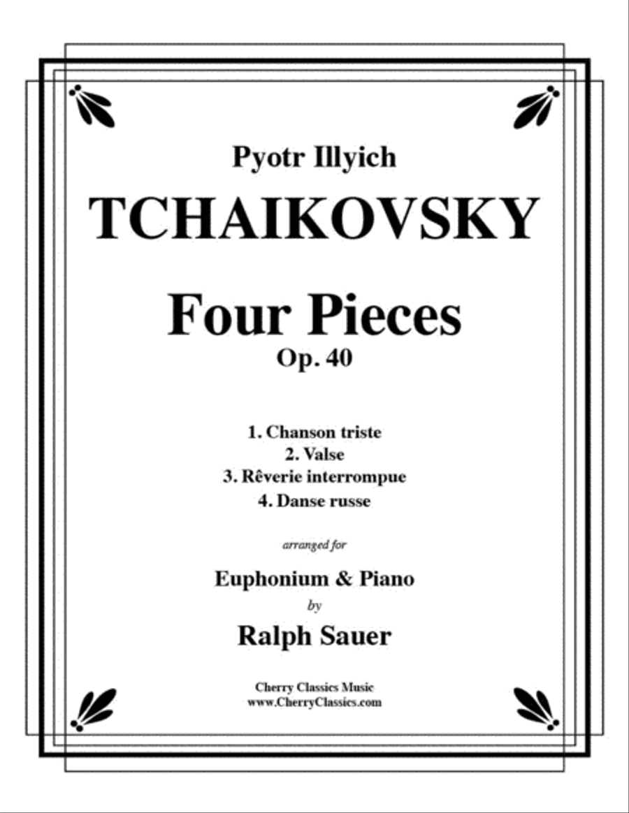 Four Pieces Op. 40 for Euphonium and Piano Euphonium scores gallery preview page 1