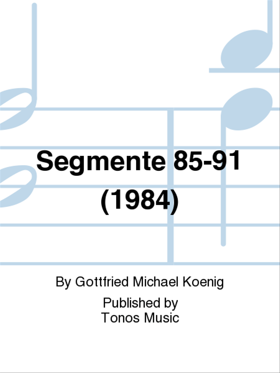 Segmente 85-91 (1984) Bass Clarinet scores gallery preview page 1