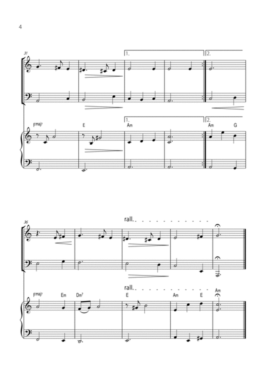 "Green Sleeves" - Beautiful easy version for HORN in F & TUBA DUET with PIANO image number null