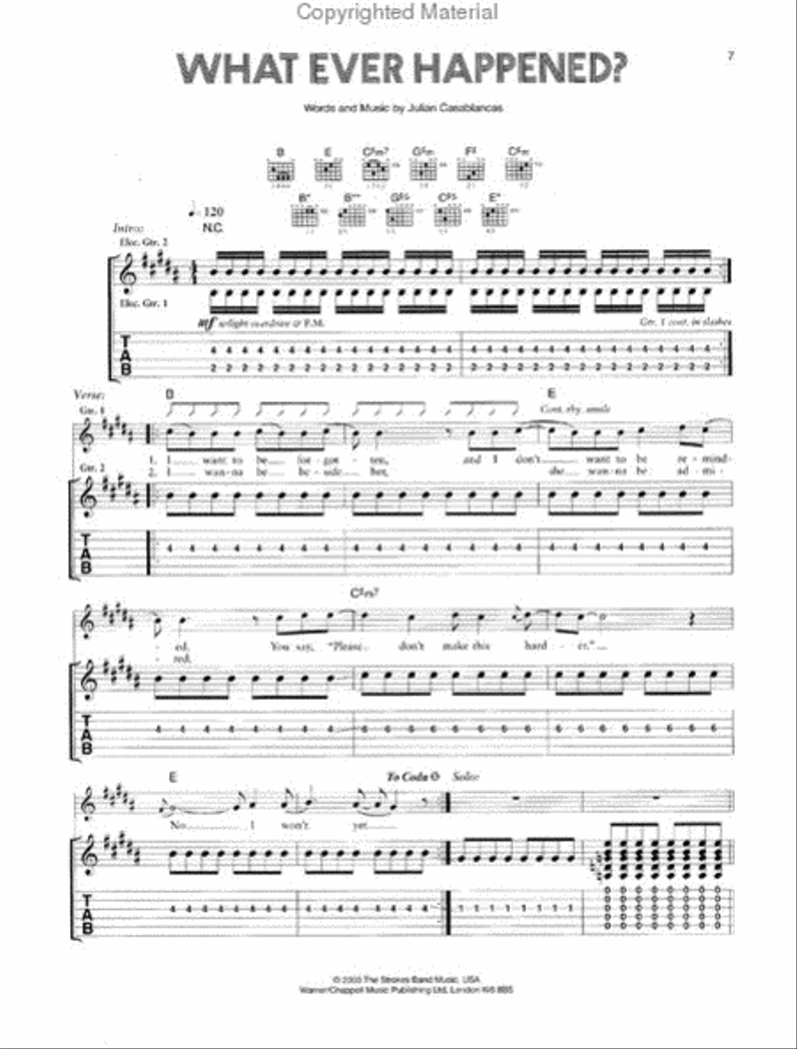Guitar Pro tab files for songs by The Strokes