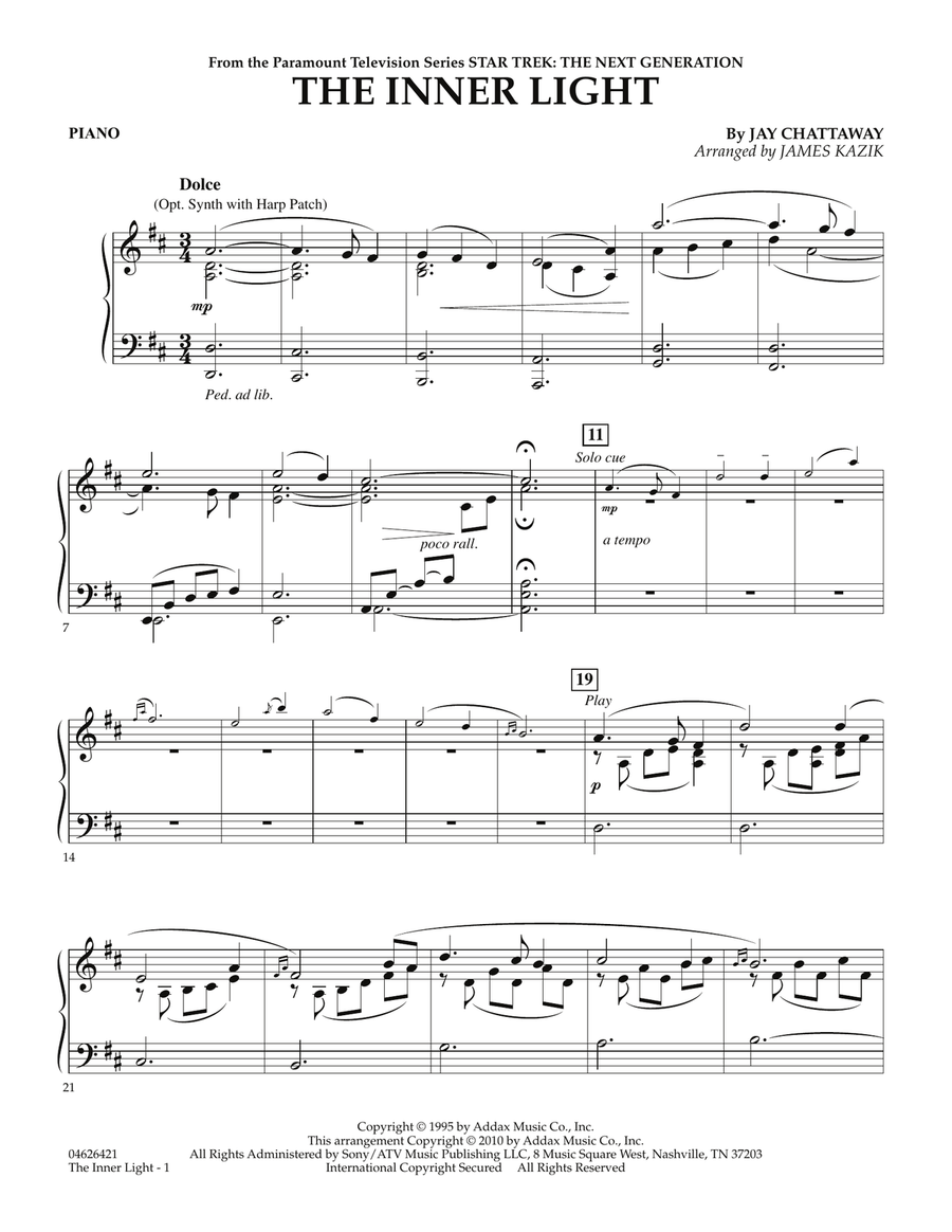The Inner Light (Solo with Strings) - Piano Orchestra scores gallery preview page 1