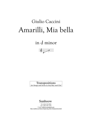 Caccini: Amarilli, mia bella (transposed to d minor)