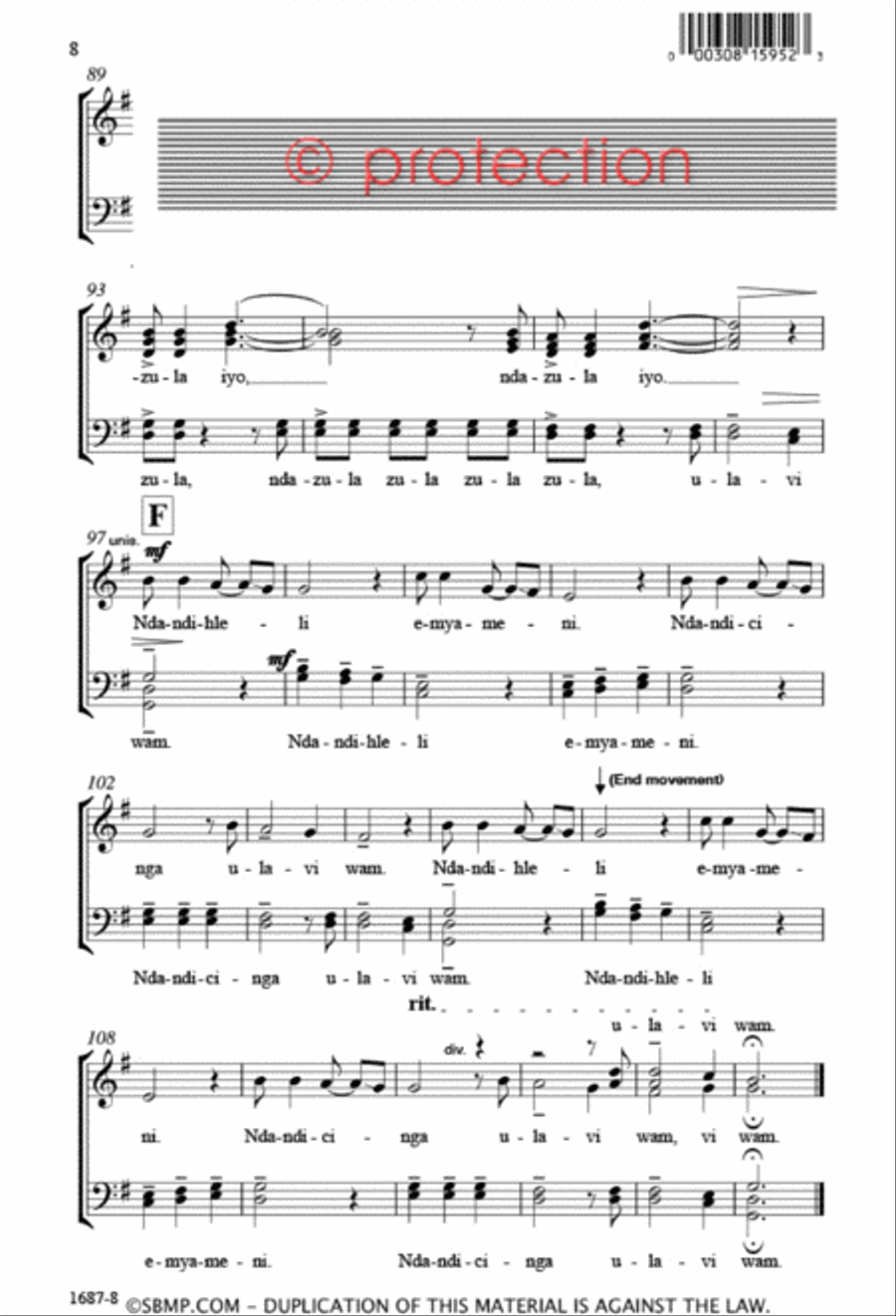 Ndandihleli - SATB Ndandihleli - SATB 4-Part scores gallery preview page 7