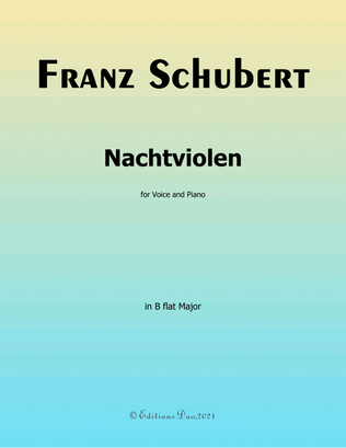 Book cover for Nachtviolen,by Schubert,in B flat Major,