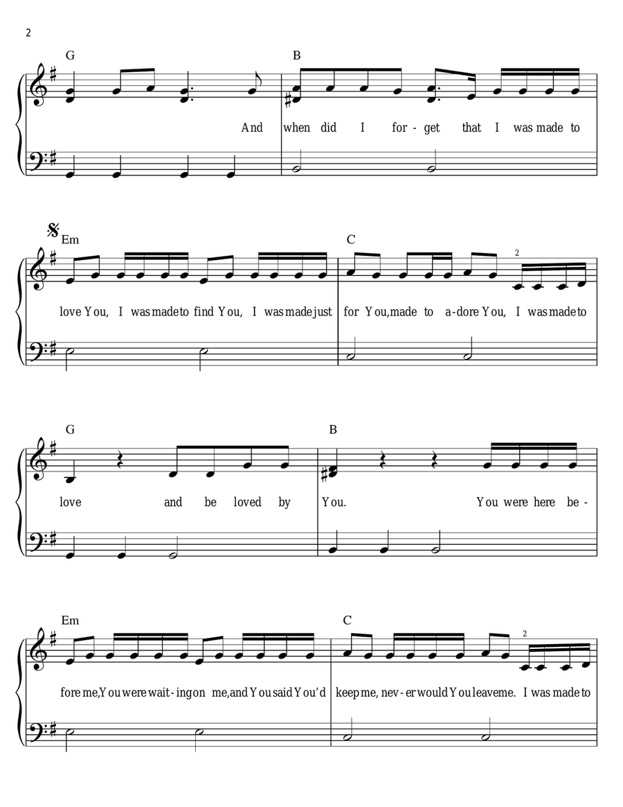 Made To Love Made To Love Easy Piano scores gallery preview page 2