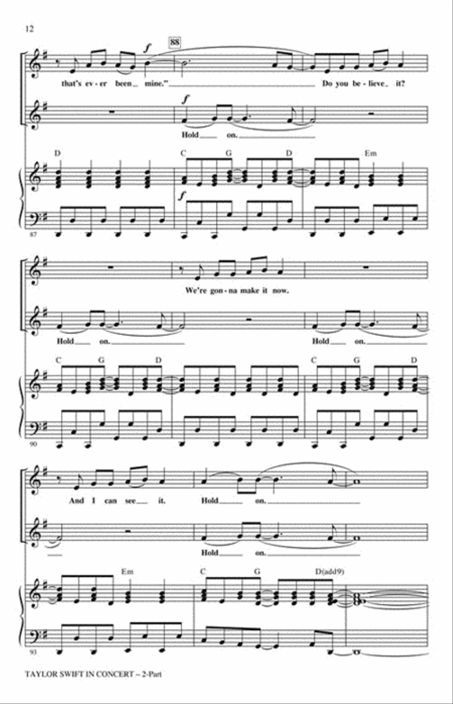 Taylor Swift in Concert 2-Part scores gallery preview page 4