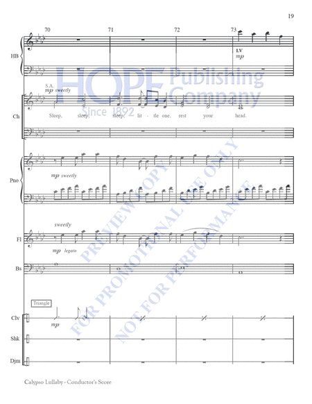 Calypso Lullaby by Jester Hairston Choir - Sheet Music