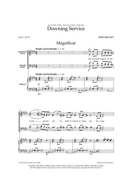 Downing Service (Magnificat and Nunc Dimittis)