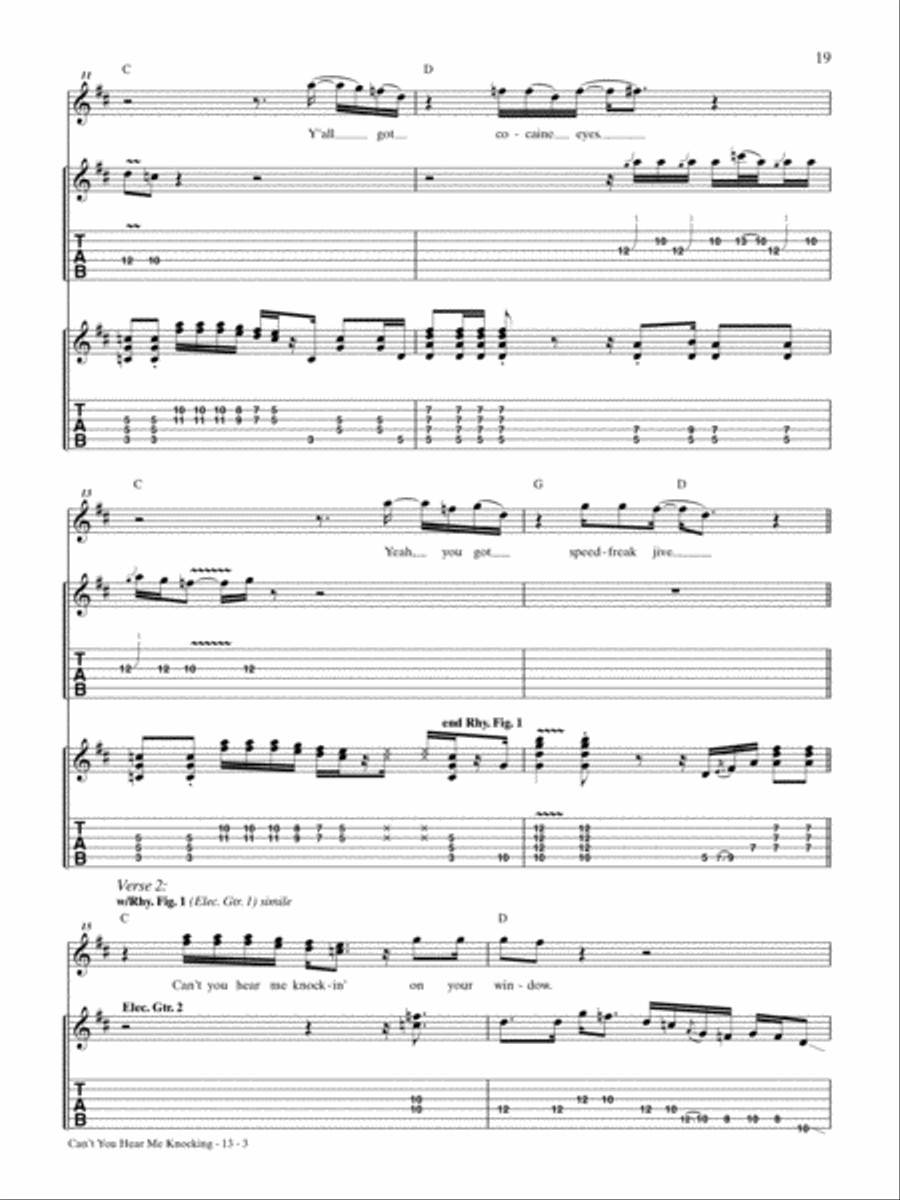 Can't You Hear Me Knocking Guitar Tablature scores gallery preview page 3