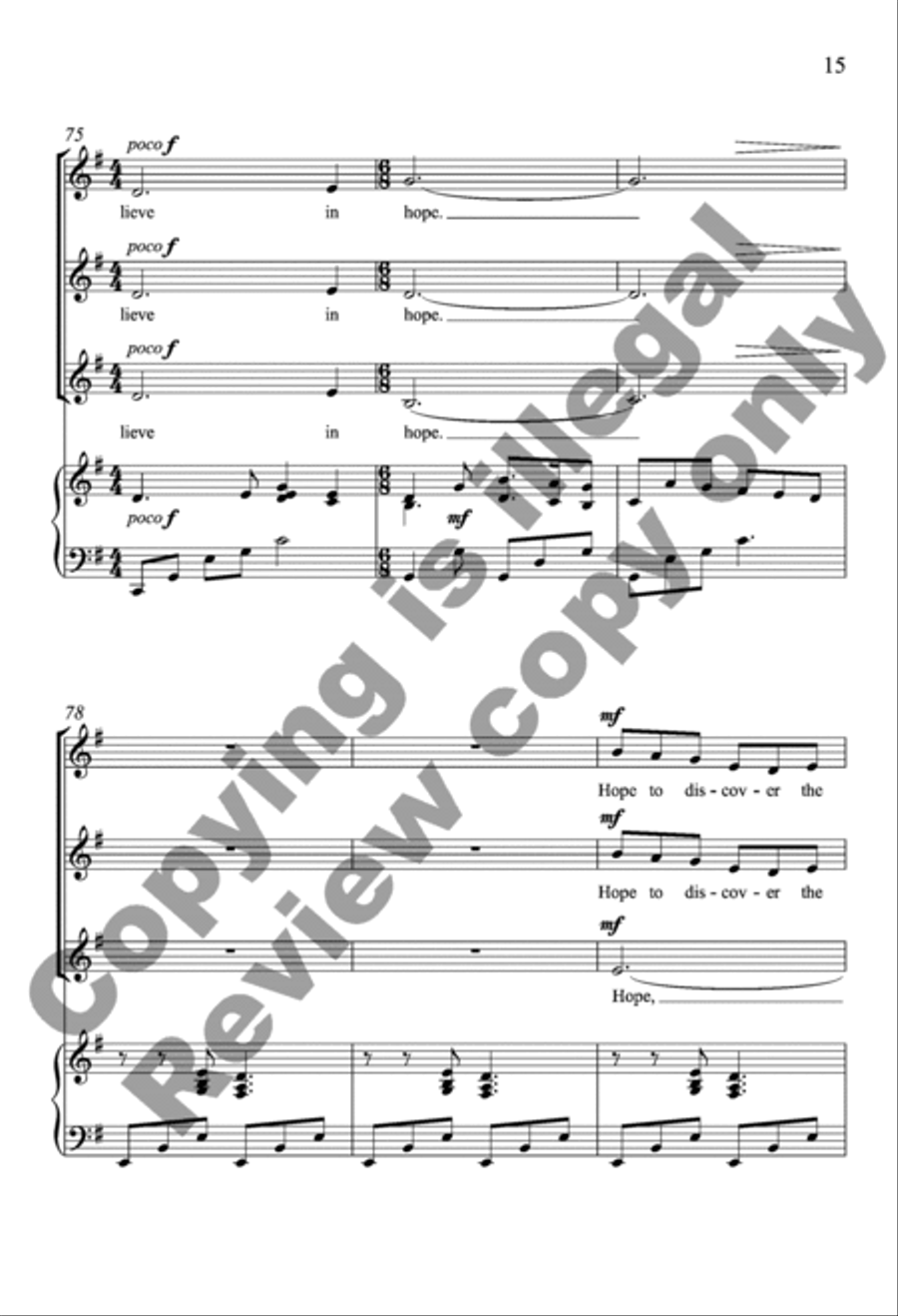 The Music of Being (Piano/Choral Score) SSA scores gallery preview page 15