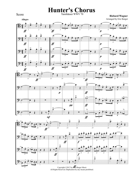 Hunter's Chorus for Trombone or Low Brass Quartet image number null