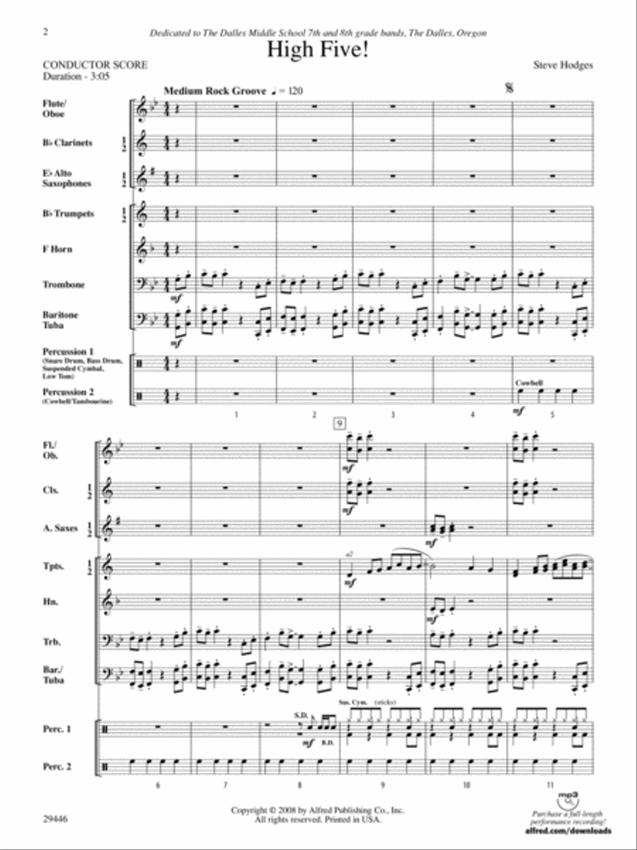 High Five!: Score High Five!: Score Concert Band scores gallery preview page 2