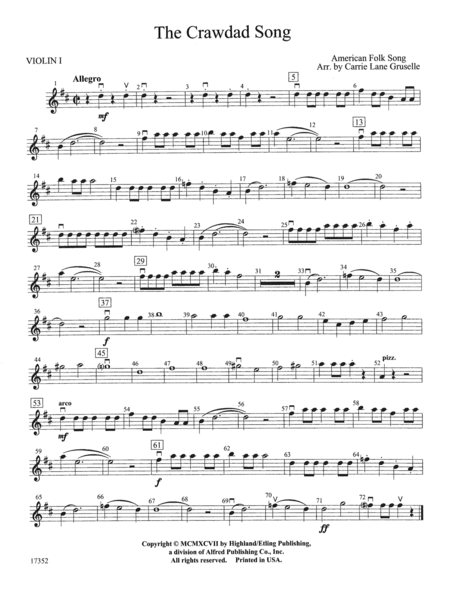 The Crawdad Song: 1st Violin