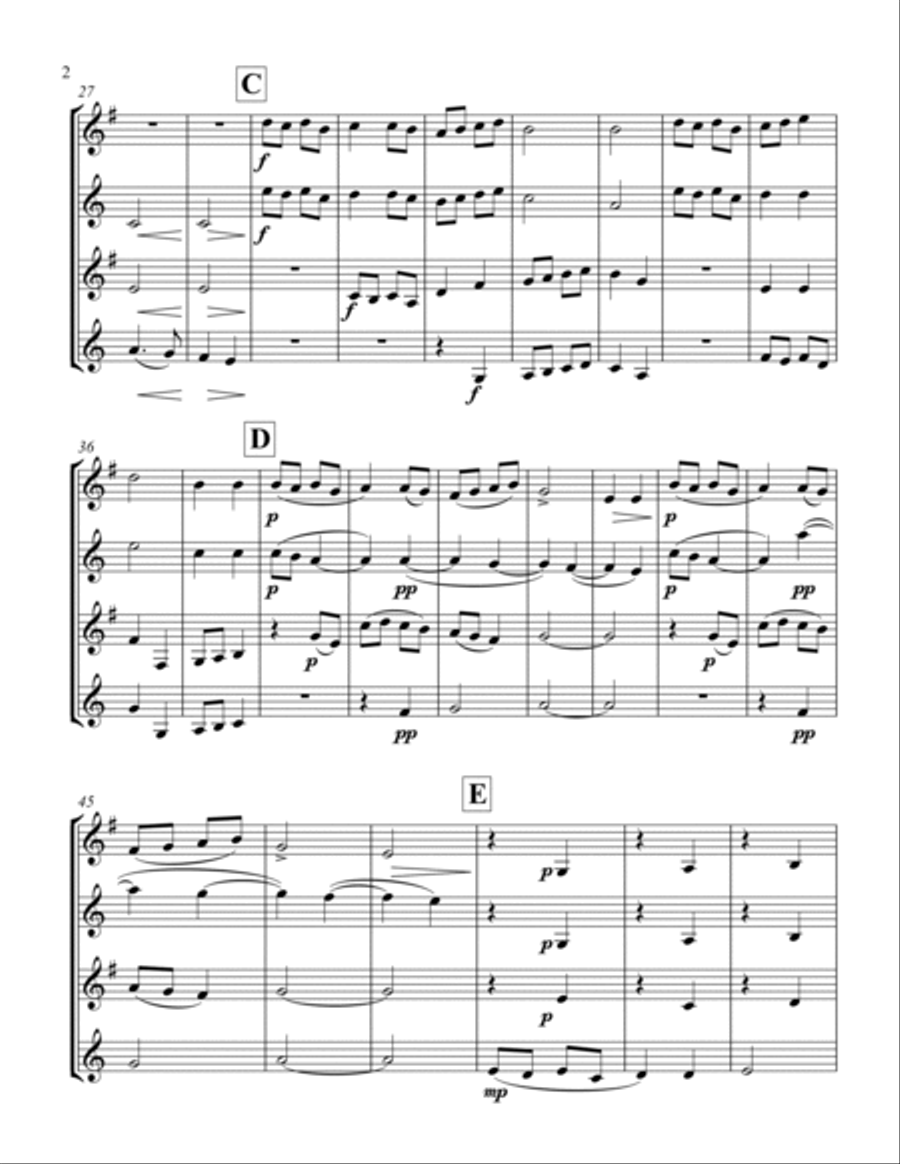 8 Russian Folksongs Religious Chant Woodwind Quartet scores gallery preview page 2