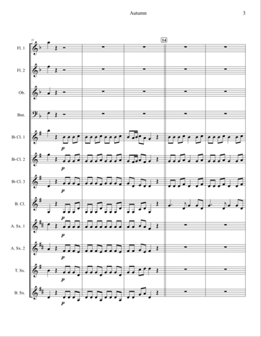 The Four Seasons The Four Seasons Woodwind Ensemble scores gallery preview page 4