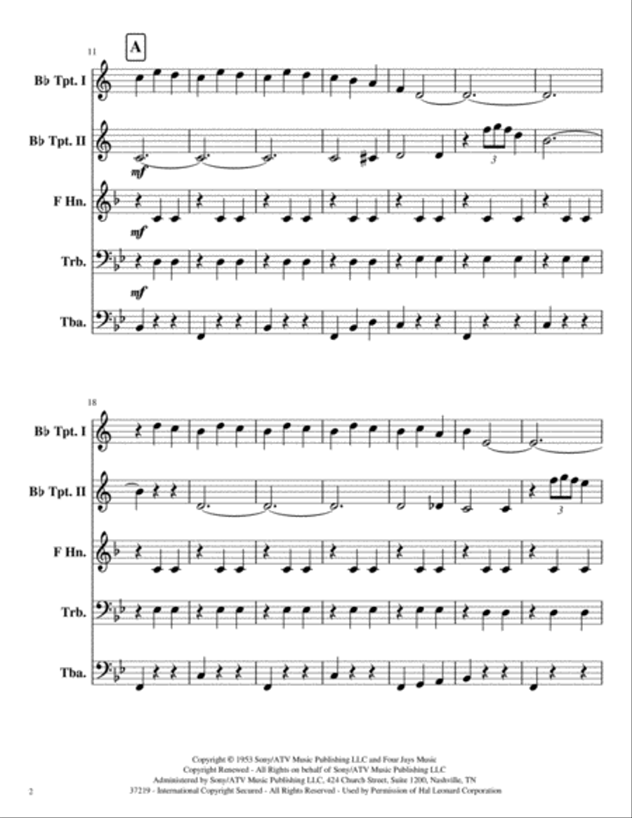 That's Amore (That's Love) Brass Ensemble scores gallery preview page 2