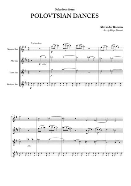 Polovtsian Dances for Saxophone Quartet image number null