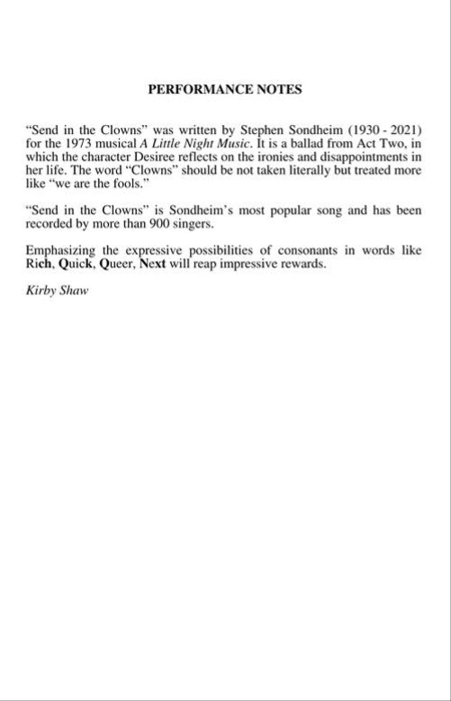Send in the Clowns 4-Part scores gallery preview page 3