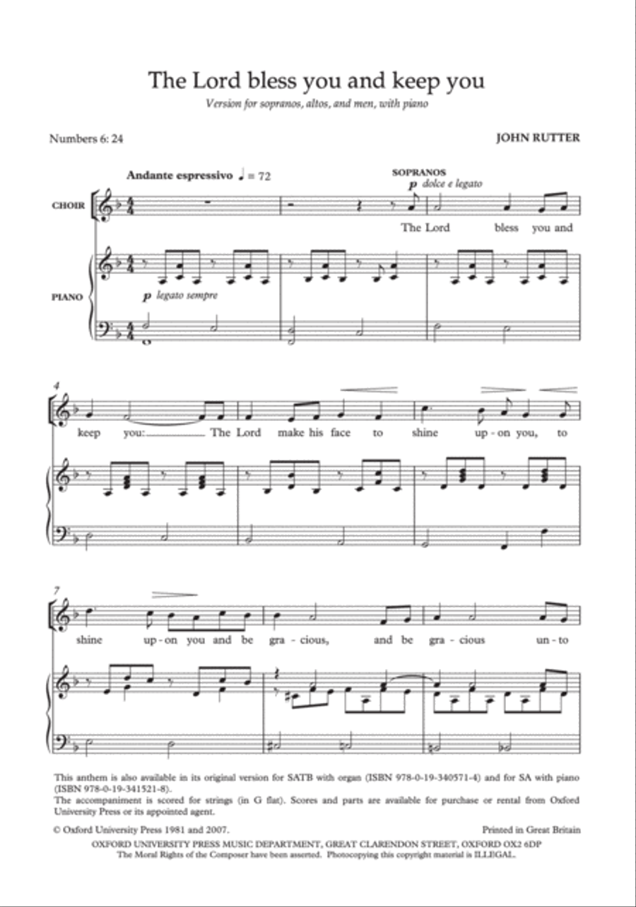 The Lord bless you and keep you SA scores gallery preview page 3