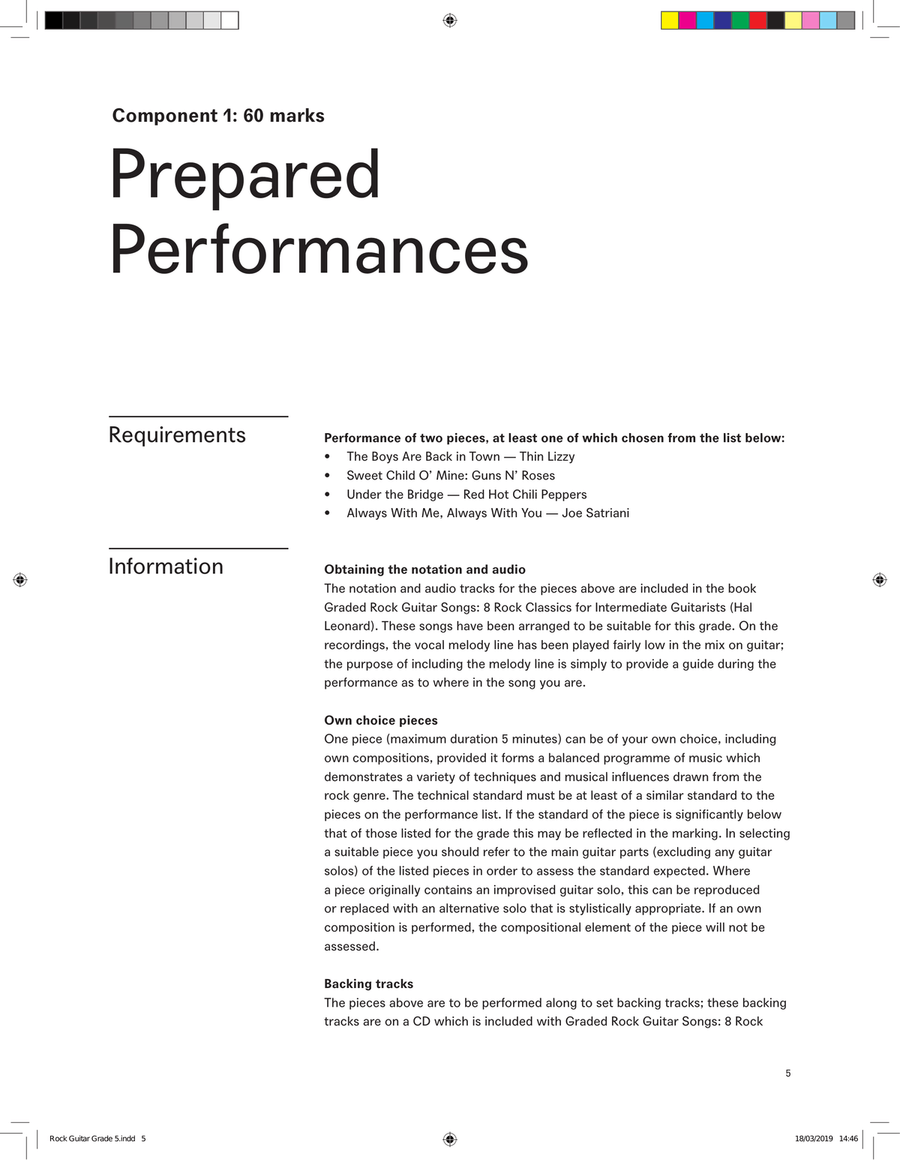 LCME Rock Guitar Handbook 2019 - Grade 5 Electric Guitar scores gallery preview page 5