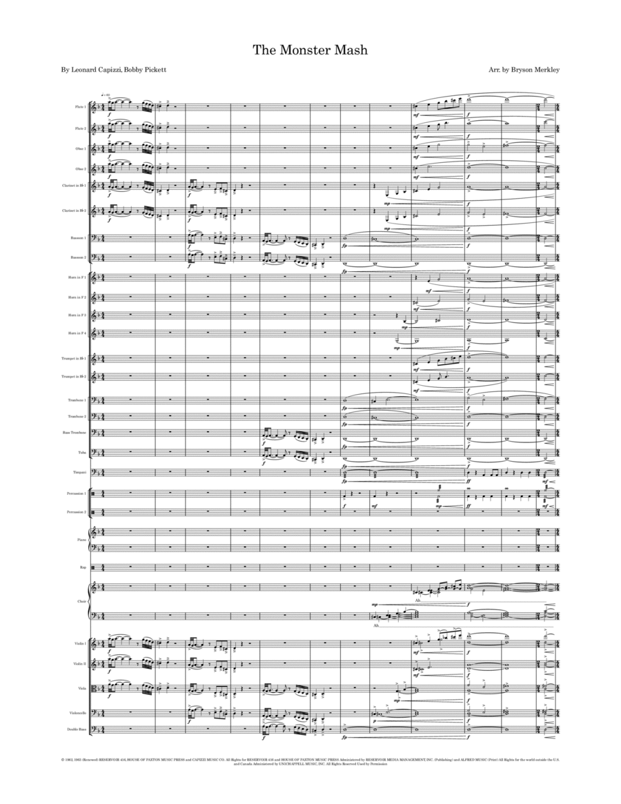 Monster Mash Monster Mash Full Orchestra scores gallery preview page 1
