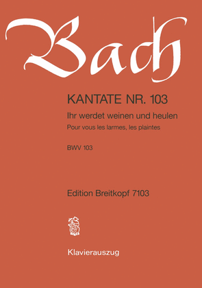 Book cover for Cantata BWV 103 "Ihr werdet weinen und heulen"