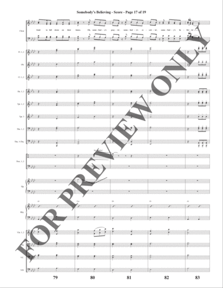 Somebody's Believing - Orchestration Choir scores gallery preview page 18