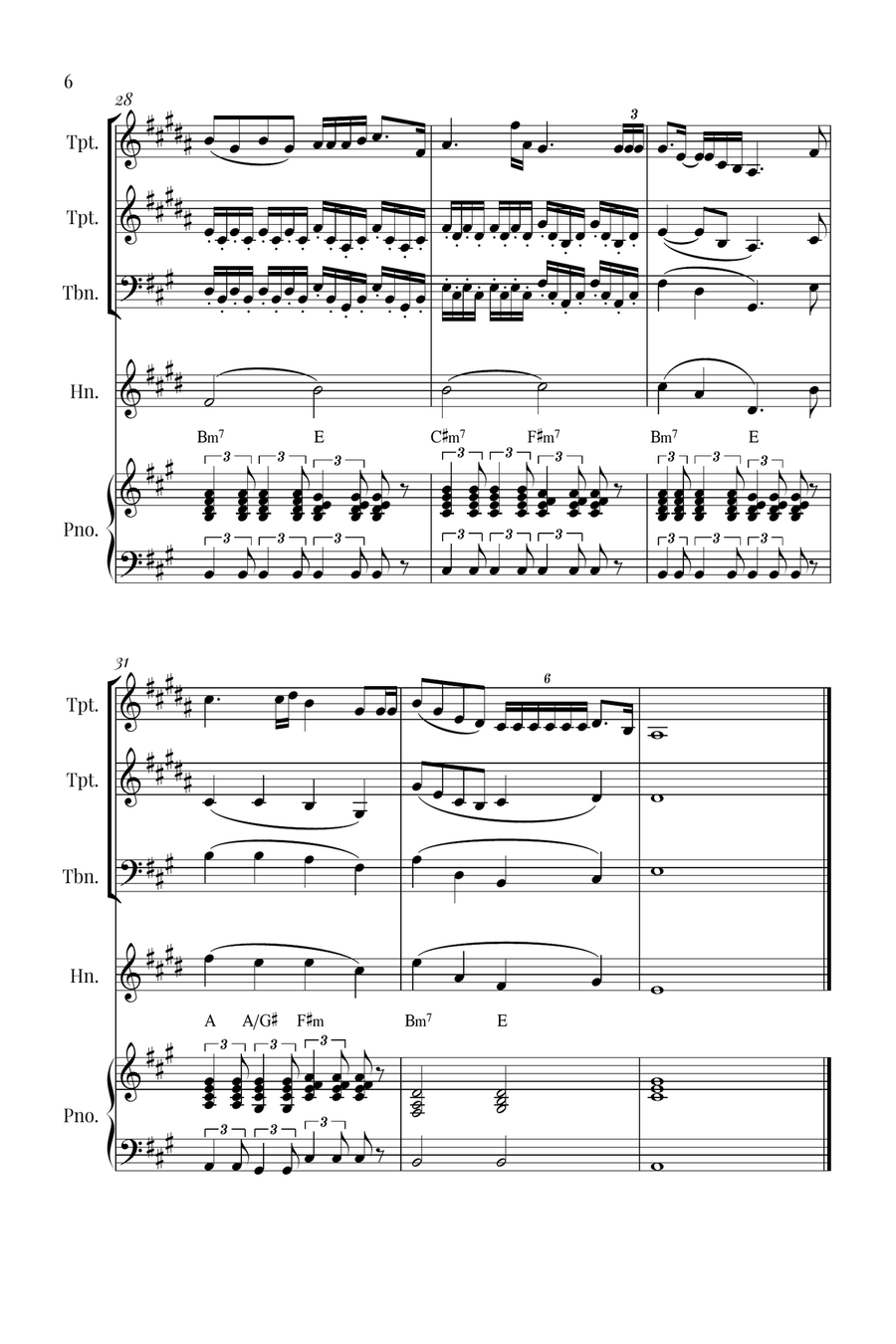Die With A Smile Die With A Smile Brass Quartet scores gallery preview page 6