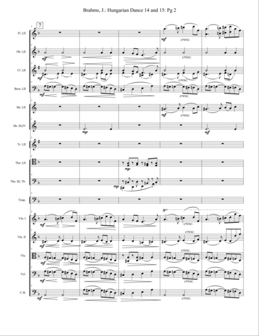 Hungarian Dances 14 and 15 - Extra Score Full Orchestra scores gallery preview page 2