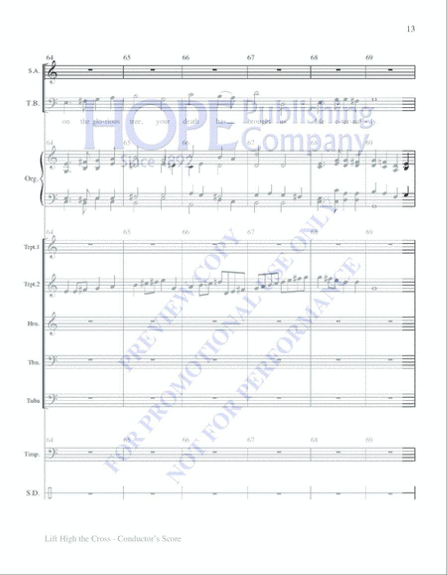 Lift High the Cross 4-Part scores gallery preview page 13