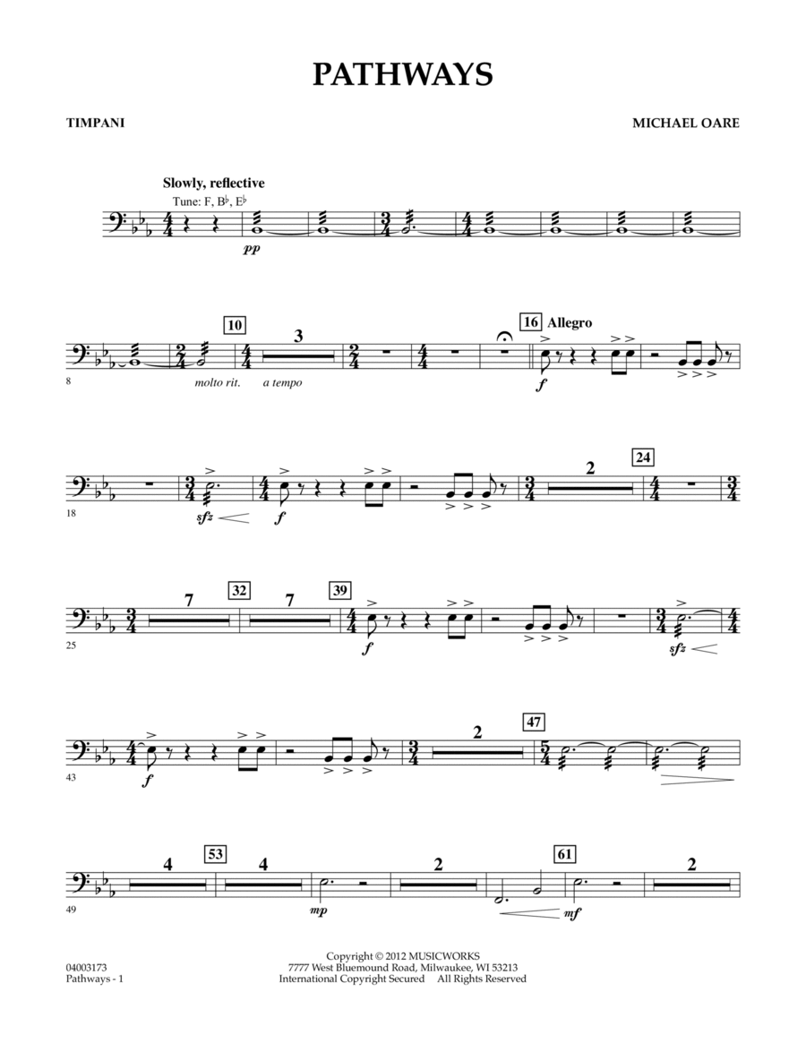 Pathways - Timpani Pathways - Timpani Concert Band scores gallery preview page 1
