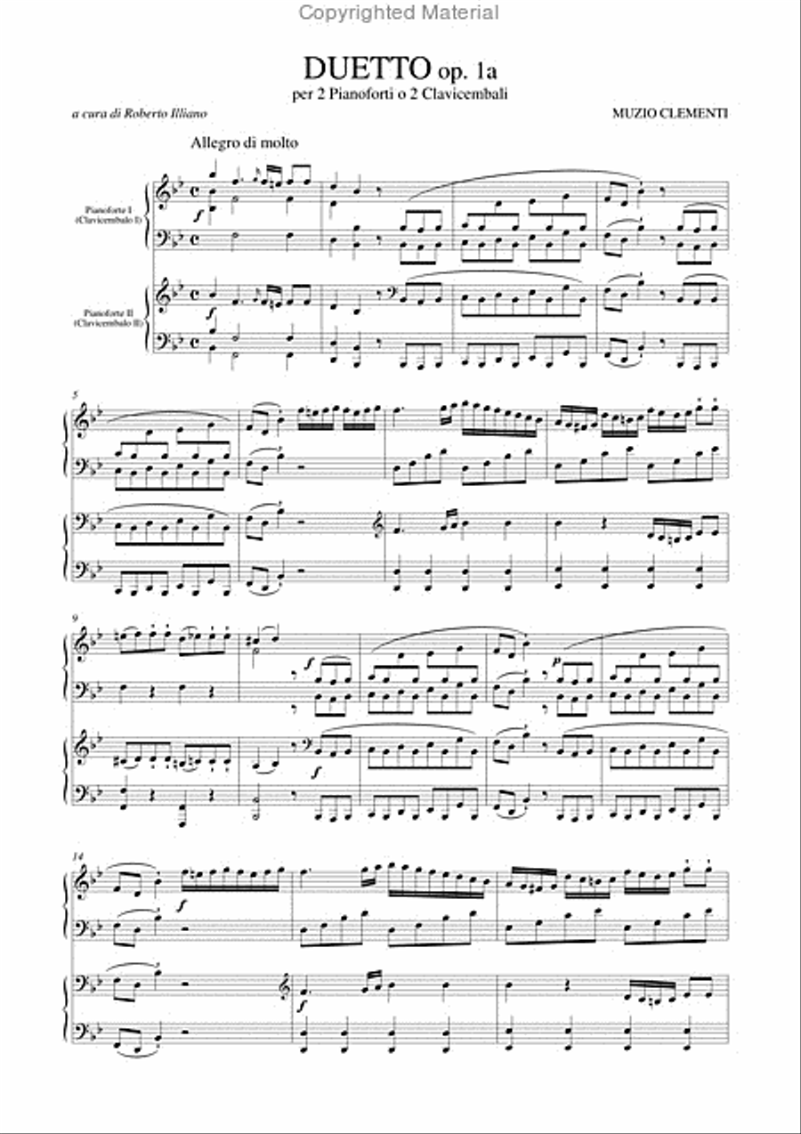Duet Op. 1a for 2 Pianos or 2 Harpsichords. Duetto Op. 12 for 2 Pianos Harpsichord scores gallery preview page 2