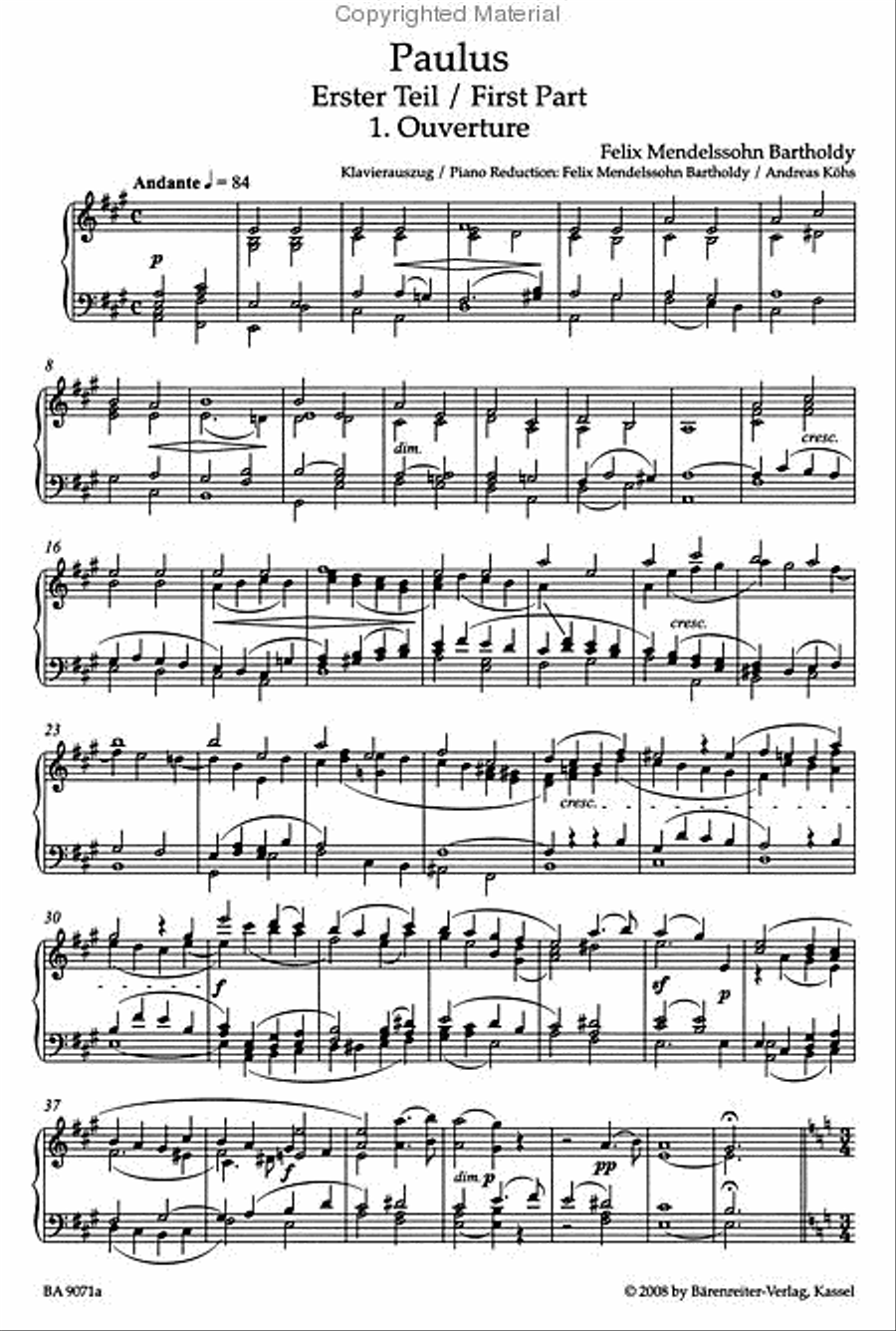 St. Paul, op. 36 4-Part scores gallery preview page 2