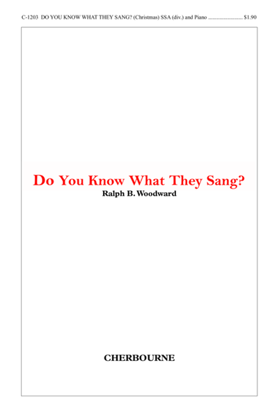 Do You Know What They Sang? image number null