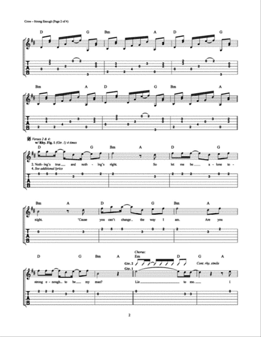 Strong Enough Easy Guitar scores gallery preview page 2
