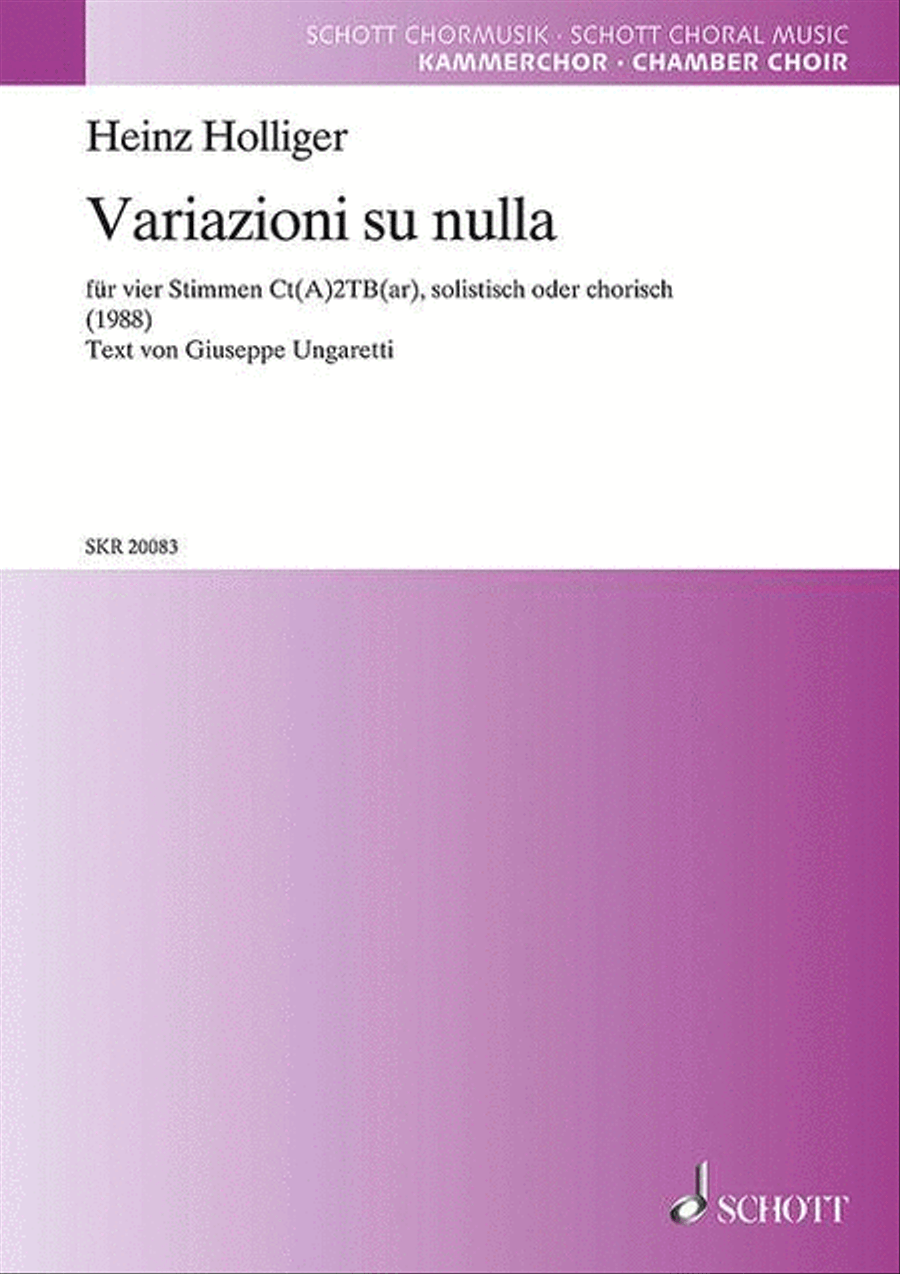 Variazioni su nulla Variazioni su nulla Choir scores gallery preview page 1