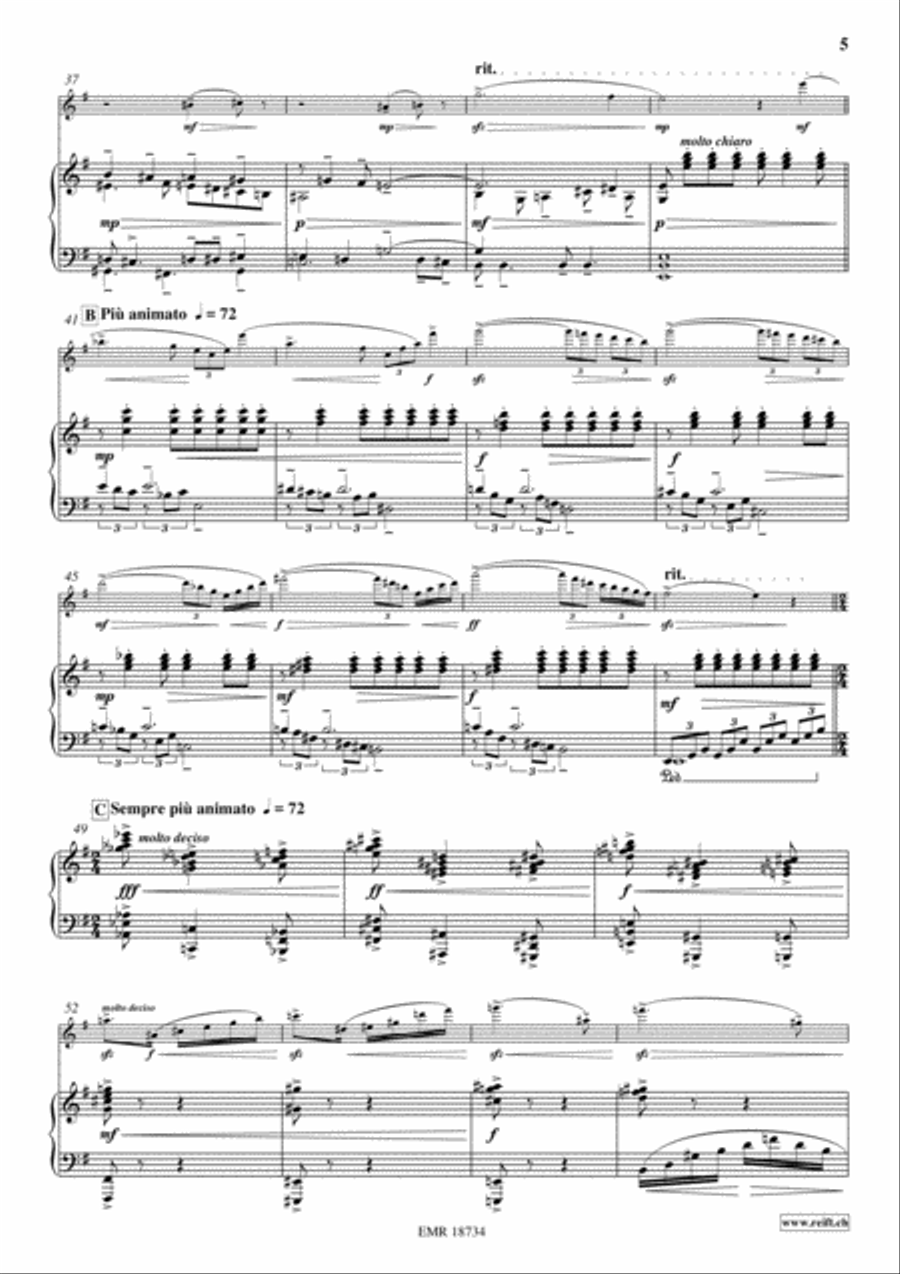 Elegy Flute Solo scores gallery preview page 5
