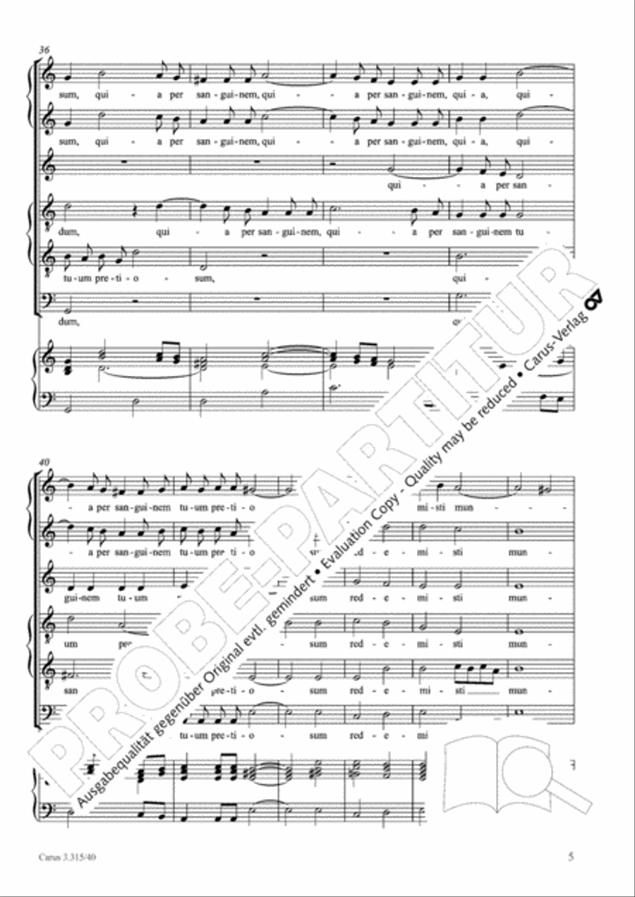 Adoramus te, Christe (Wir beten dich an, Christus) Choir scores gallery preview page 6
