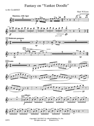 Fantasy on "Yankee Doodle": 1st B-flat Clarinet