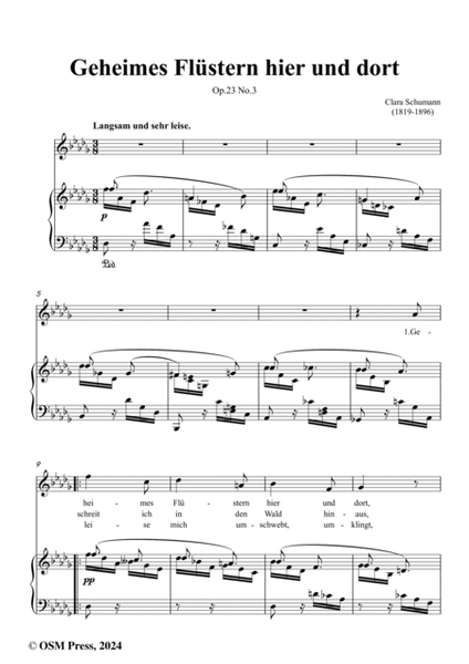 Clara Schumann-Geheimes Flüstern hier und dort,Op.23 No.3,in D flat Major