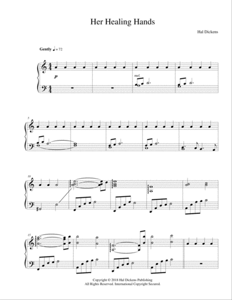 Her Healing Hands Piano Solo scores gallery preview page 1