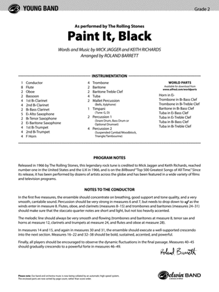 Book cover for Paint It, Black: Score