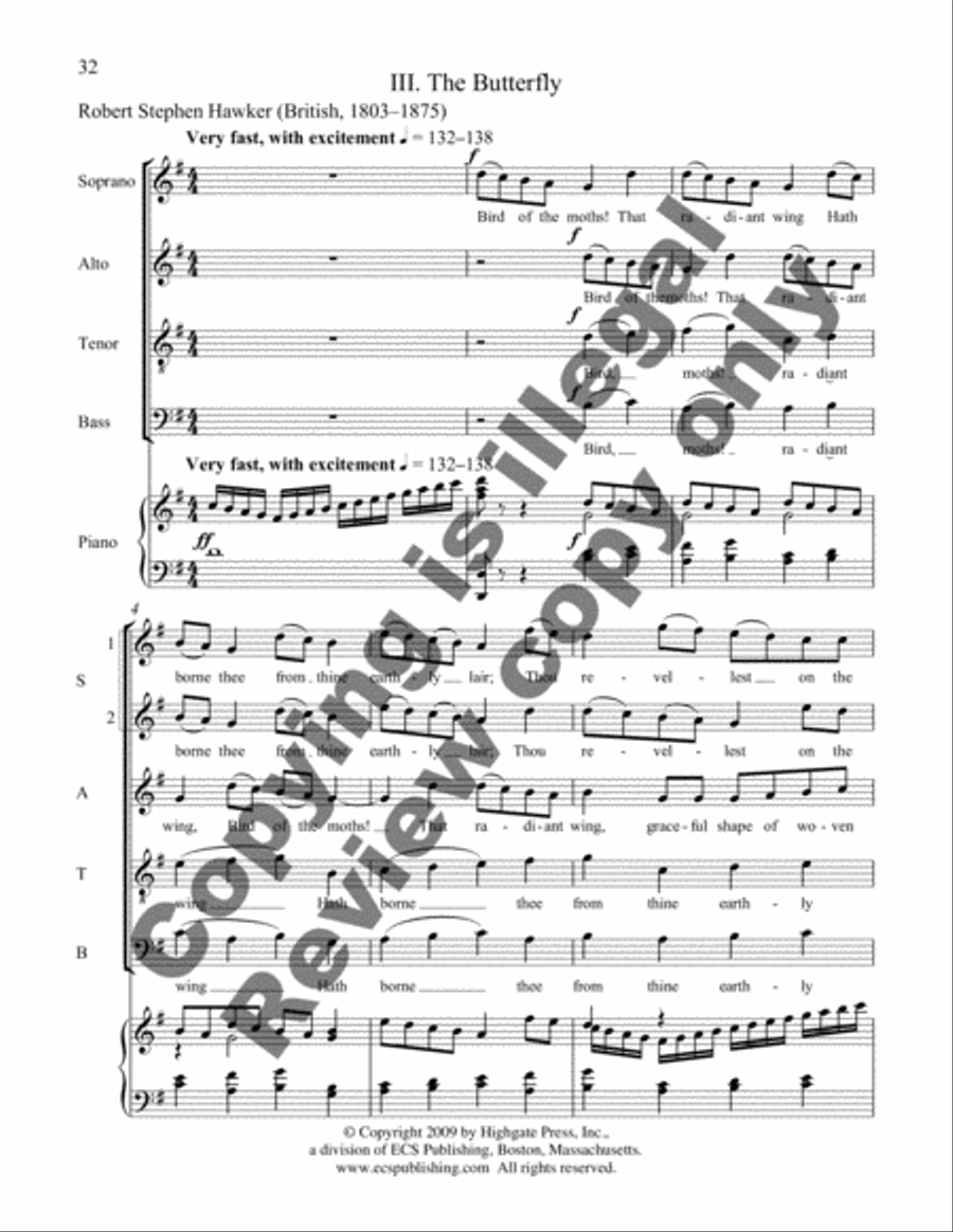 Earth Songs: 3. The Butterfly Divisi scores gallery preview page 8