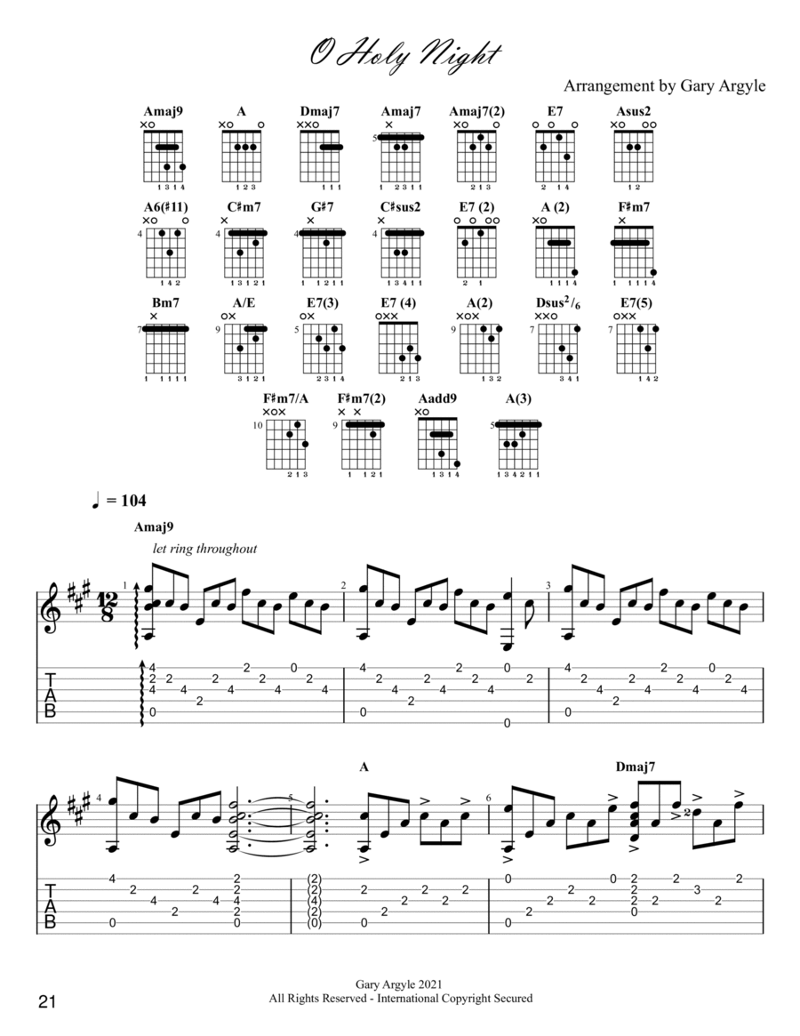 O Holy Night Acoustic Guitar scores gallery preview page 1