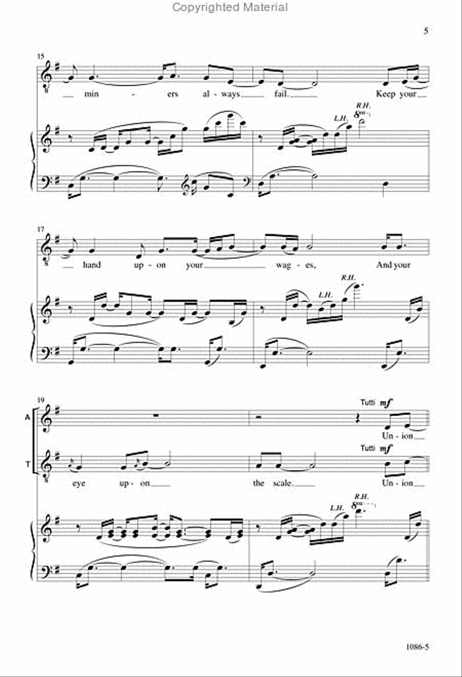 A Miner's Life - SATB Octavo 4-Part scores gallery preview page 4
