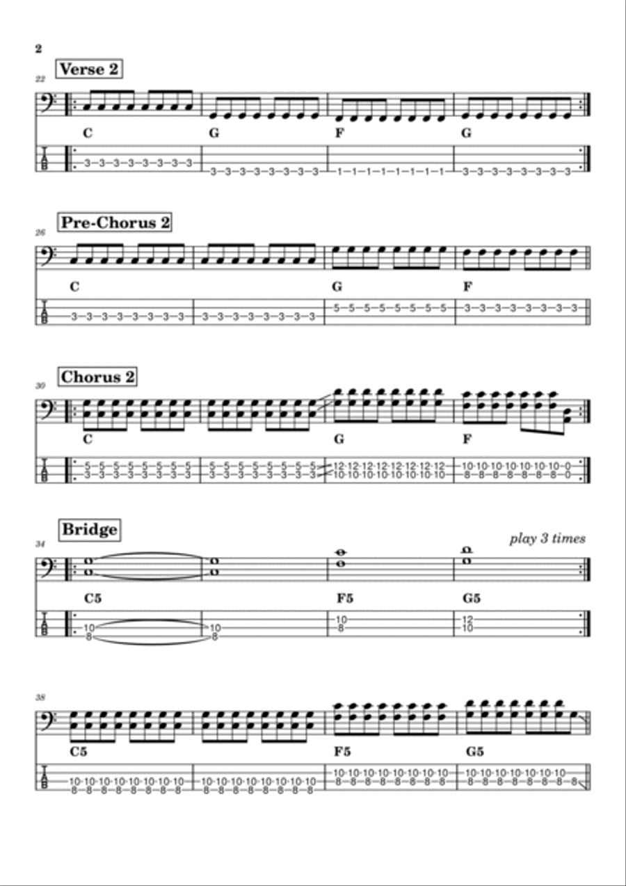 All The Small Things Guitar Tablature scores gallery preview page 2