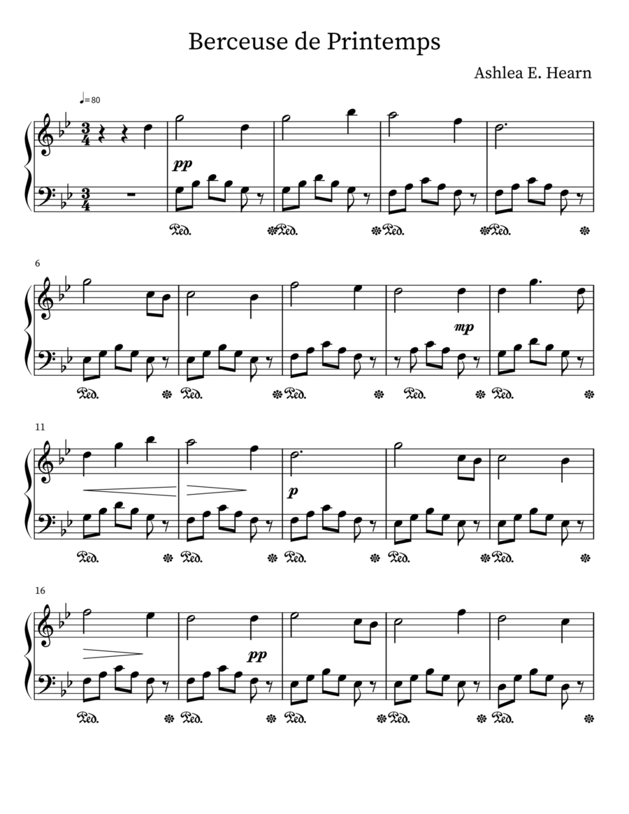 Berceuse de Printemps Berceuse de Printemps Easy Piano scores gallery preview page 1