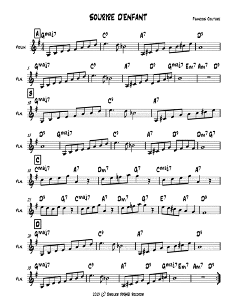SOURIRE D'ENFANT SOURIRE D'ENFANT Piano scores gallery preview page 1