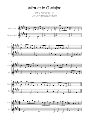 Minuet in G Major BWV Anh. 114 - Bach - Baritone Sax Duet