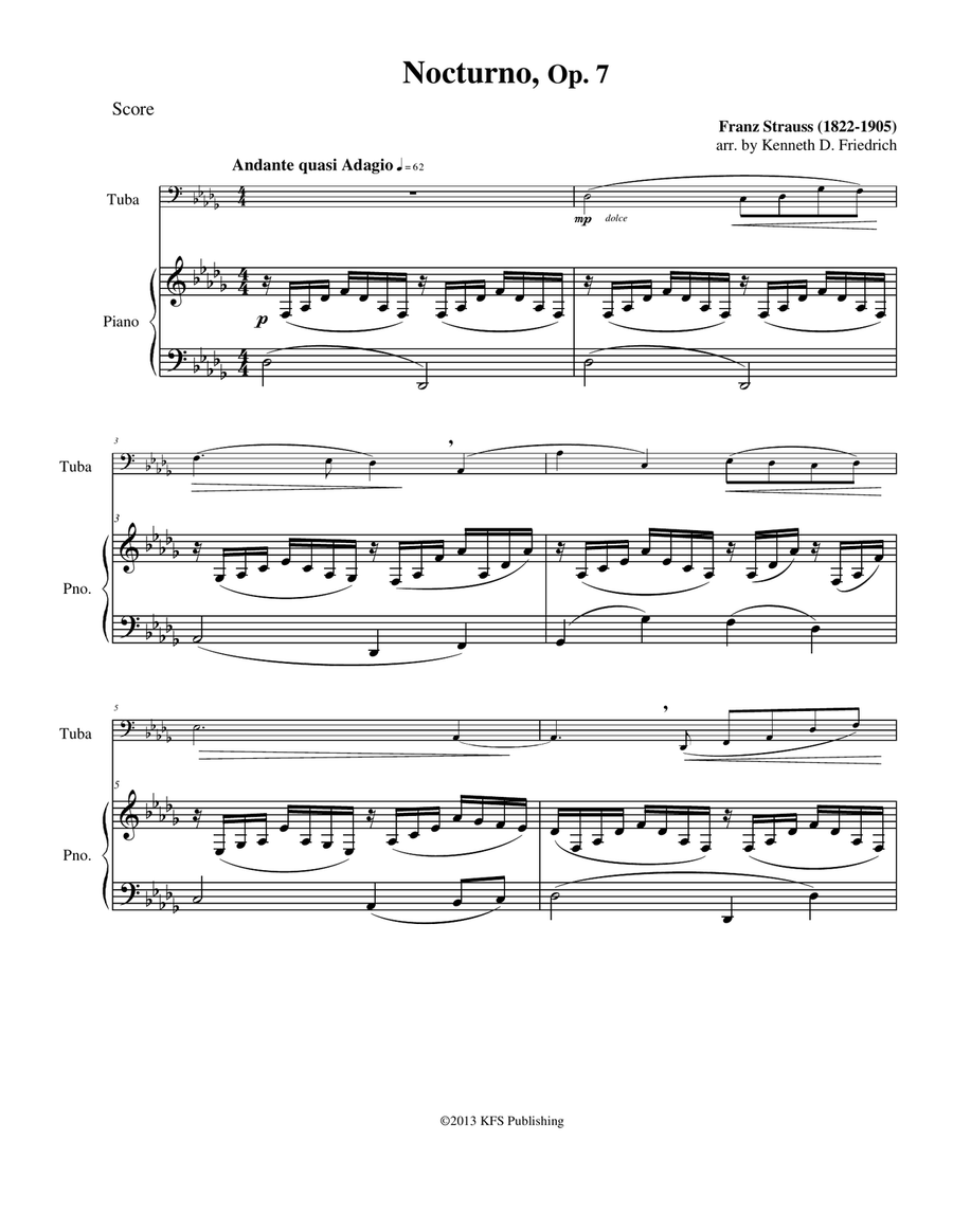 Nocturno, Op. 7 Piano scores gallery preview page 1